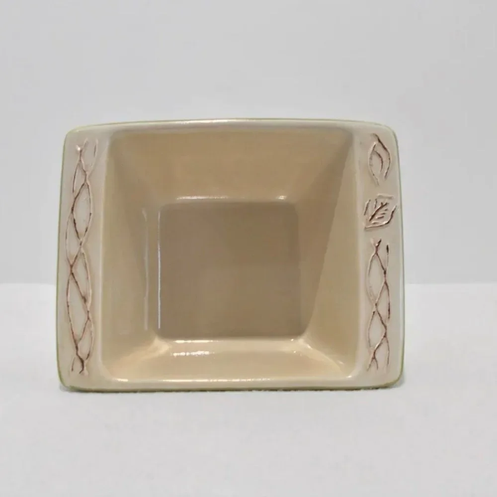 Tastefully Simple HOST COLLECTION Green Square DIP BOWL / OVEN BAKING DISH